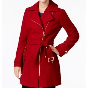 Michael Kors Asymmetrical Walker Peacoat (red)